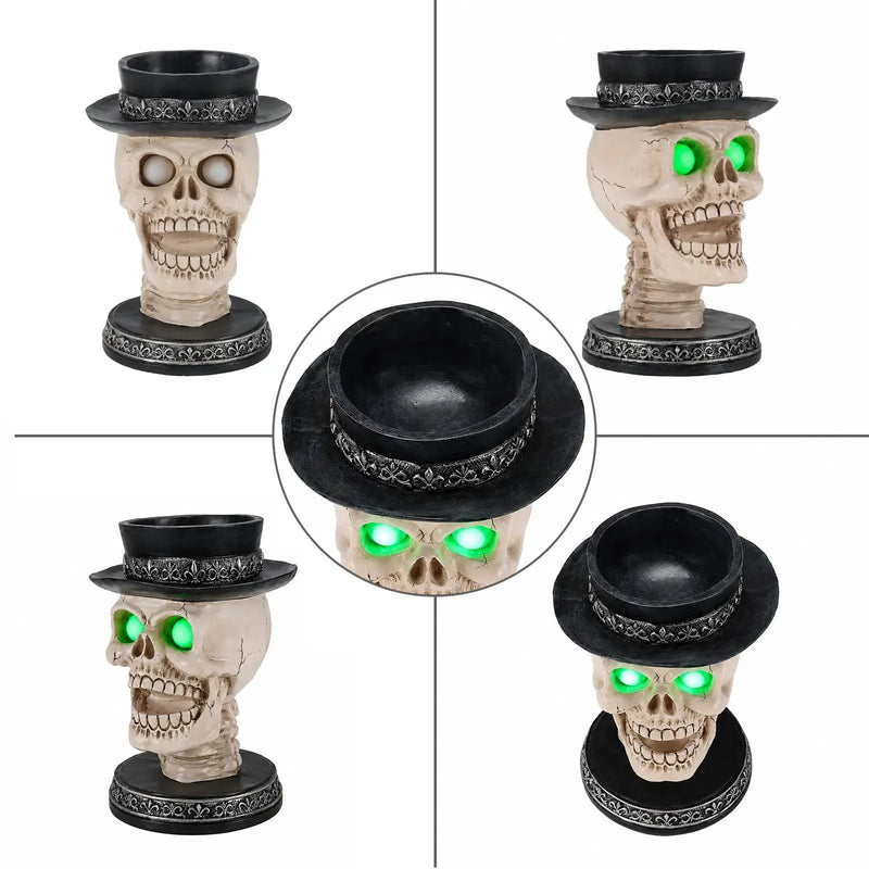 Halloween Skull Candle Holder with Glowing LED by HouseOfZazla