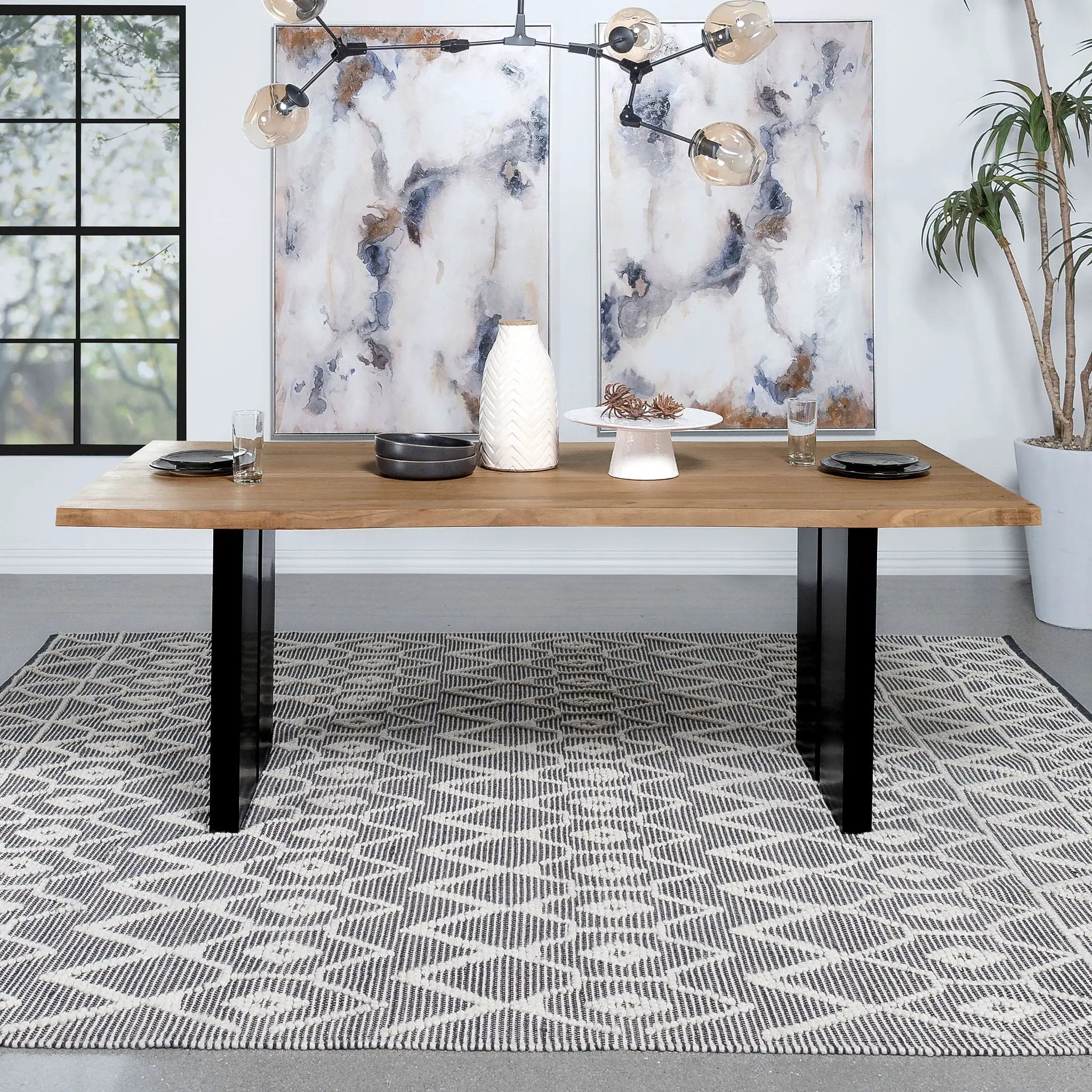 Bradshaw 80-inch Live Edge Wood Dining Table Natural Acacia by Unique Piece Furniture
