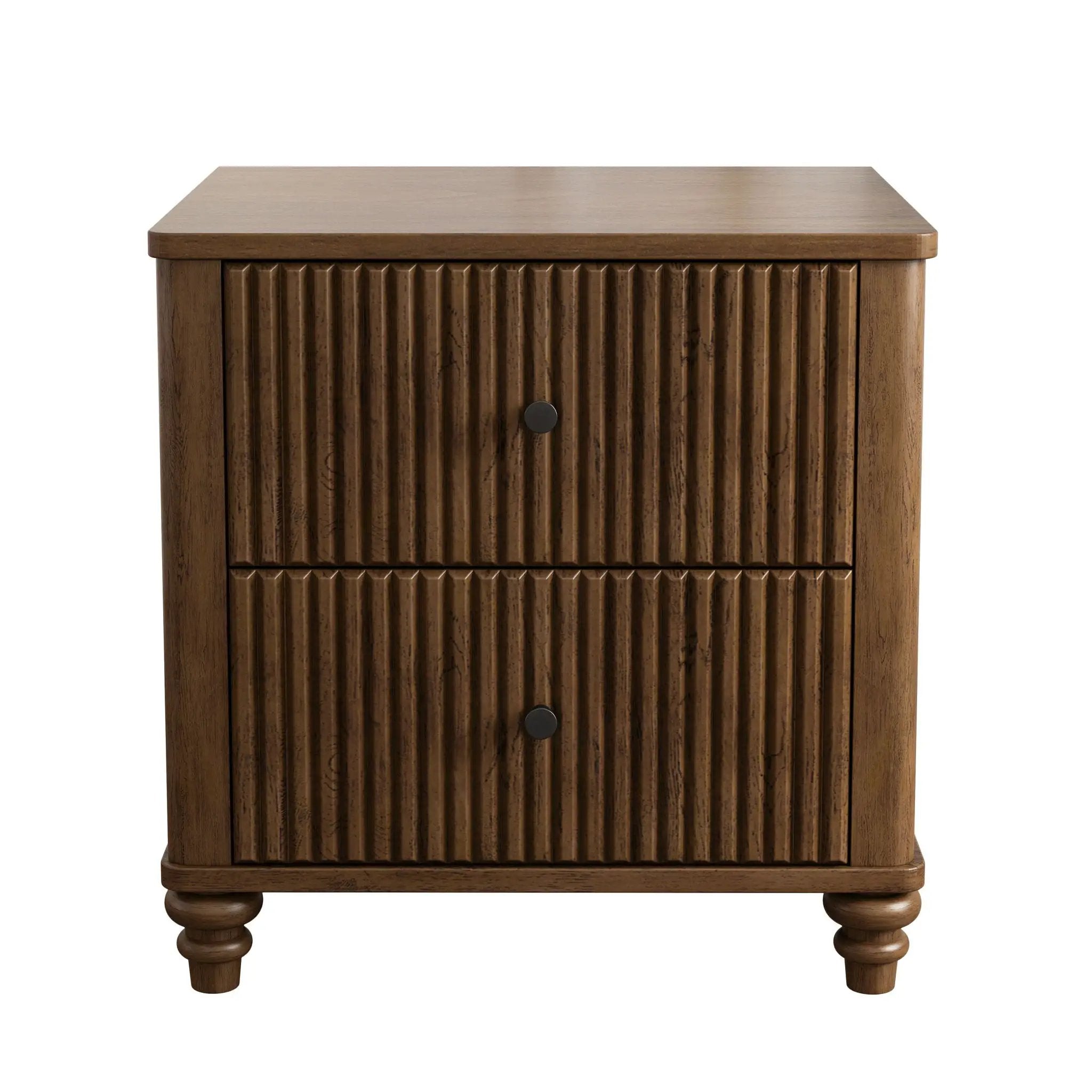Modern Fluted Nightstand With 3 Drawers by HouseOfZazla