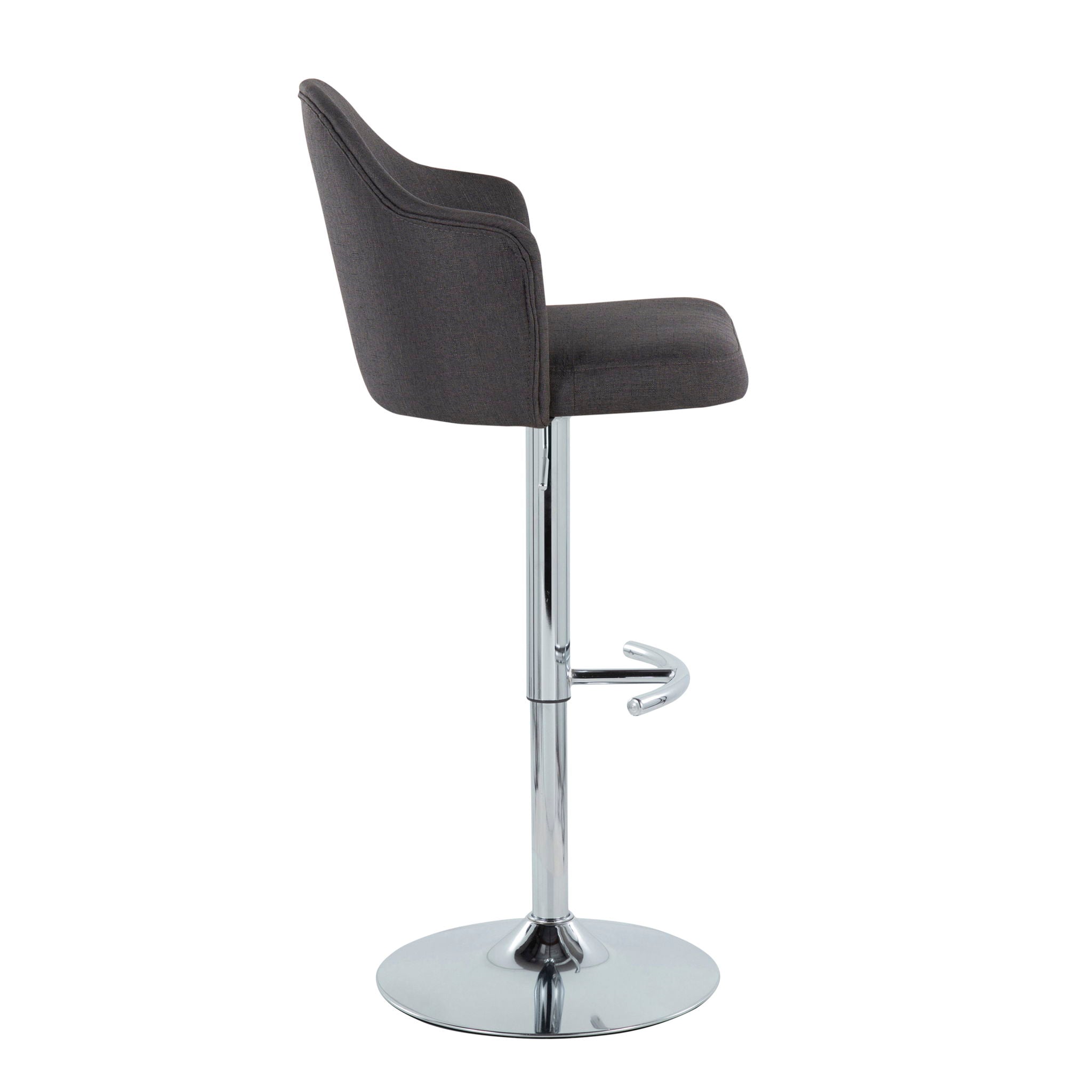 Ahoy - Contemporary Adjustable Barstool With Swivel With Rounded T Footrest (Set of 2) by Unique Piece Furniture