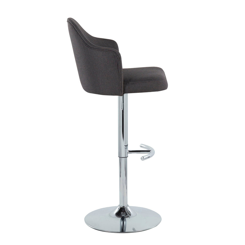 Ahoy - Contemporary Adjustable Barstool With Swivel With Rounded T Footrest (Set of 2) by Unique Piece Furniture