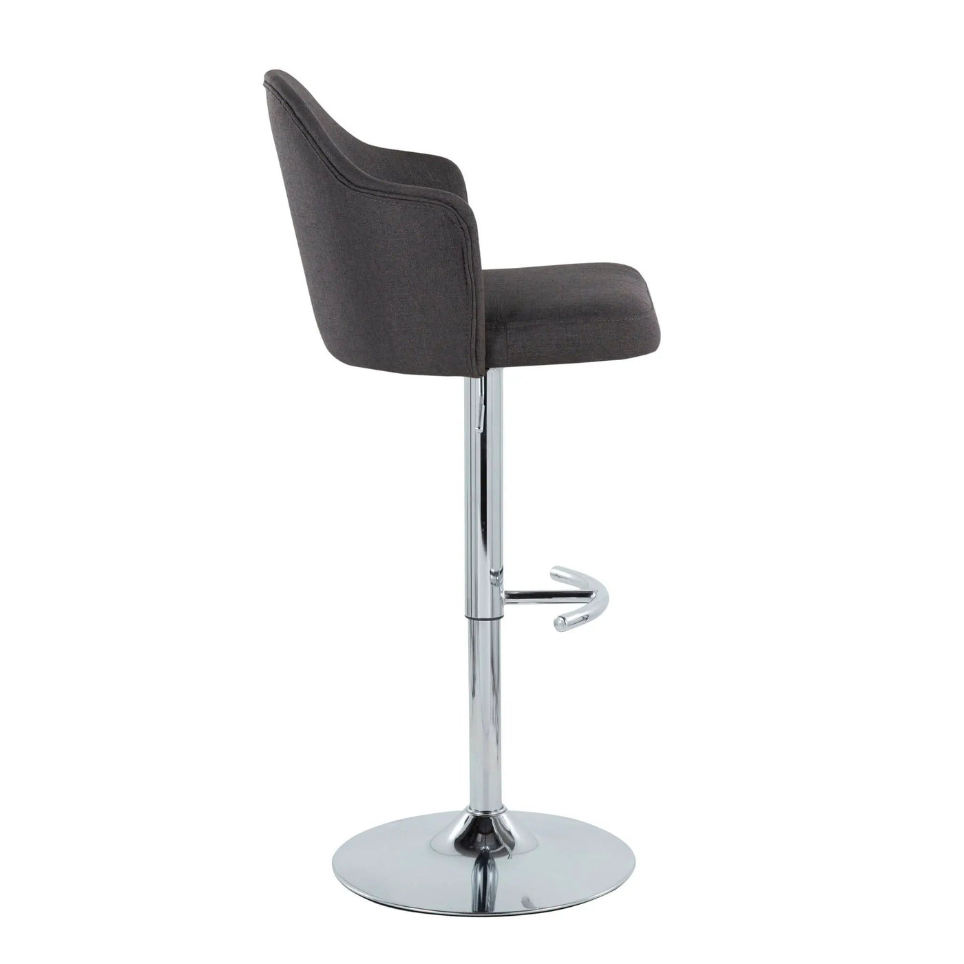 Ahoy - Contemporary Adjustable Barstool With Swivel With Rounded T Footrest (Set of 2) by HouseOfZazla