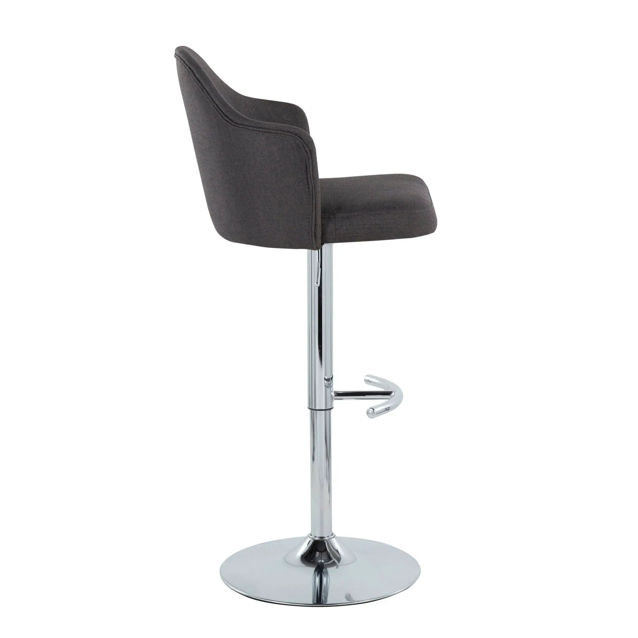Ahoy - Contemporary Adjustable Barstool With Swivel With Rounded T Footrest (Set of 2) by HouseOfZazla