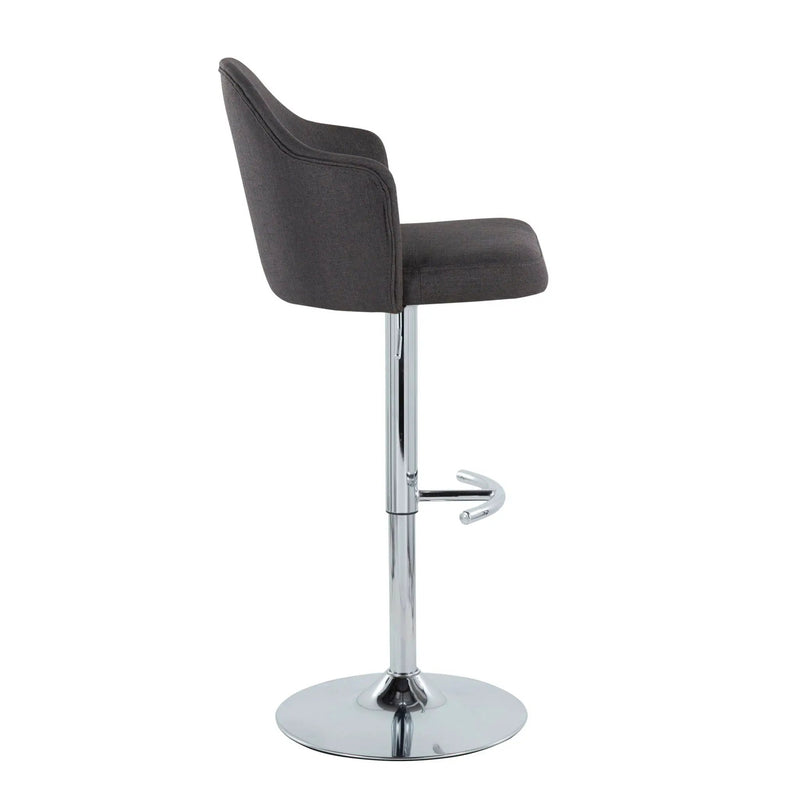 Ahoy - Contemporary Adjustable Barstool With Swivel With Rounded T Footrest (Set of 2) by HouseOfZazla