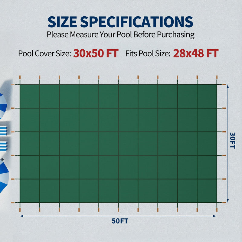 Swimming Pool Safety Cover for 30x50ft Rectangular Inground Pools by HouseOfZazla