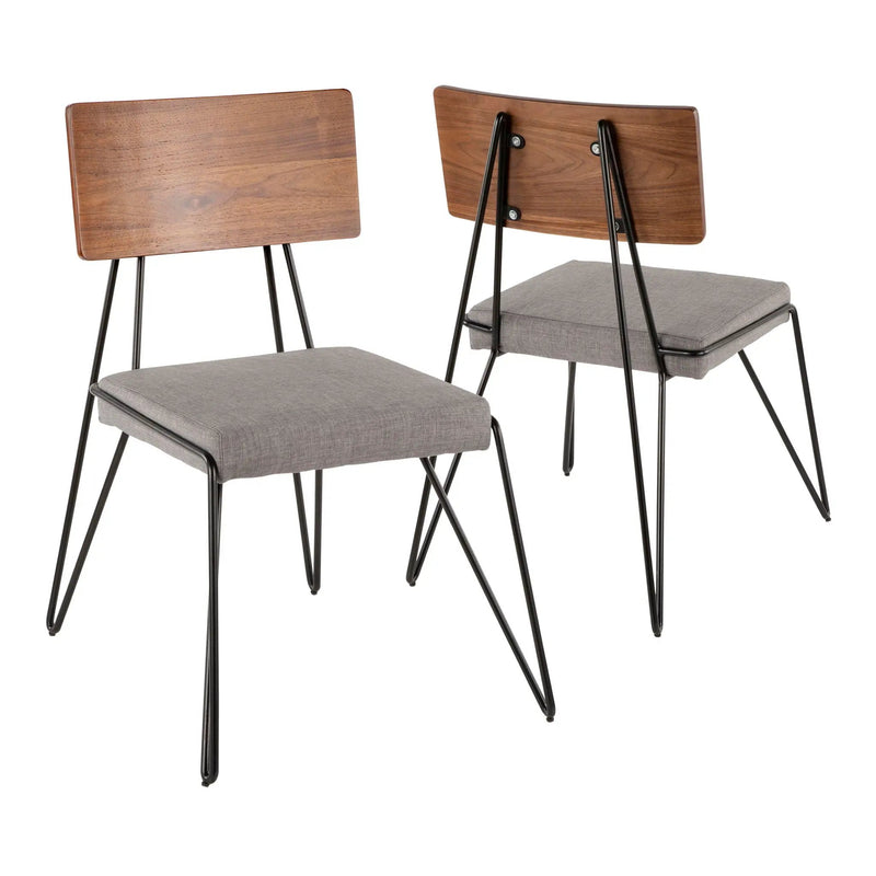 Loft - Mid-Century Modern Chair (Set of 2) - Black / Gray / Walnut by Unique Piece Furniture