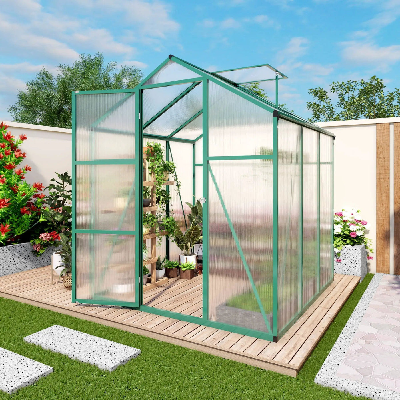 Polycarbonate Walk-In house, Raised Base For Outdoor In All Season by HouseOfZazla