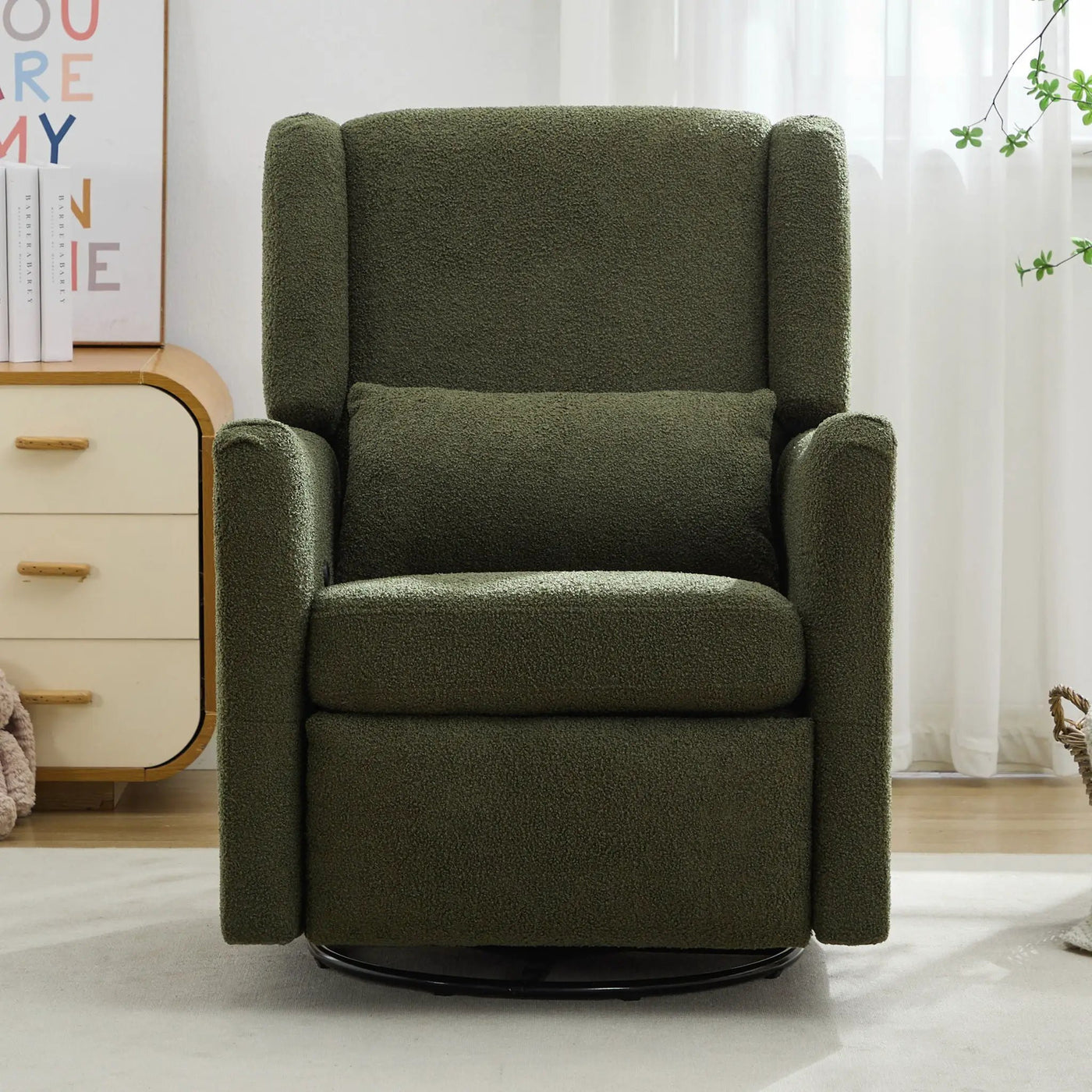 Wide Wingback Swivel Glider Rocker Recliner Chair by HouseOfZazla