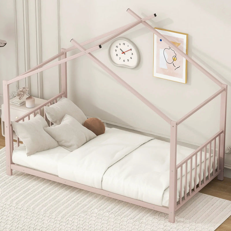 Metal House Platform Bed With Modern Design And Durable Frame by HouseOfZazla