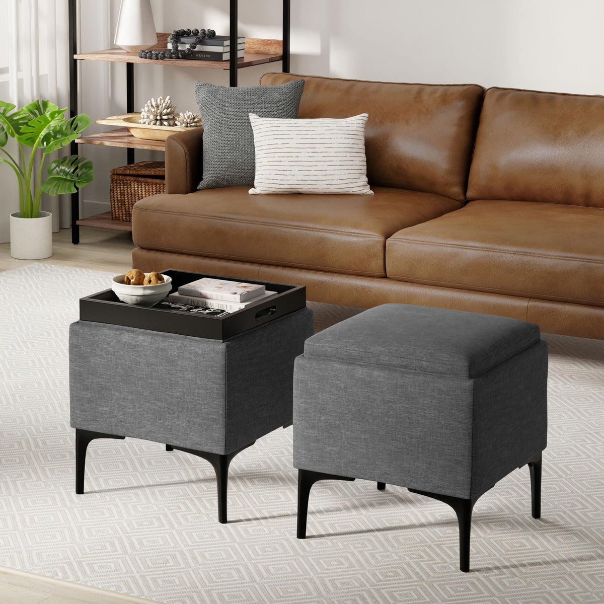 Multifunctional Storage Ottoman with Tray - Choice of Color, photo 13 of 18