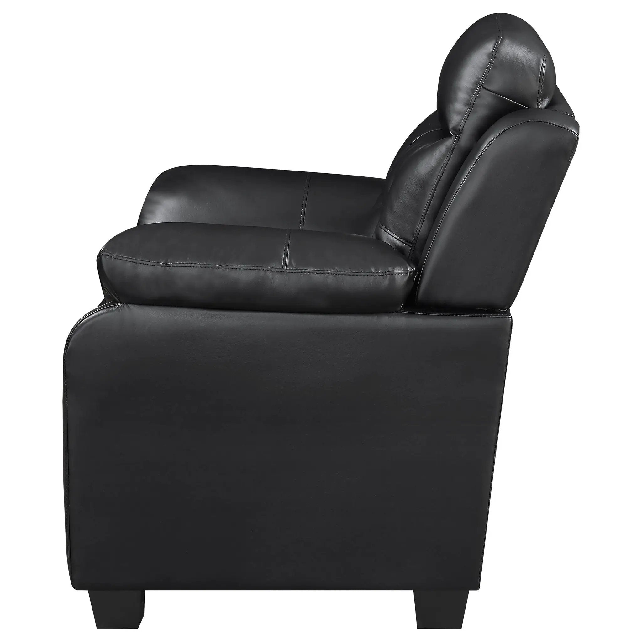 Finley Upholstered Padded Arm Tufted Accent Chair Black by Unique Piece Furniture
