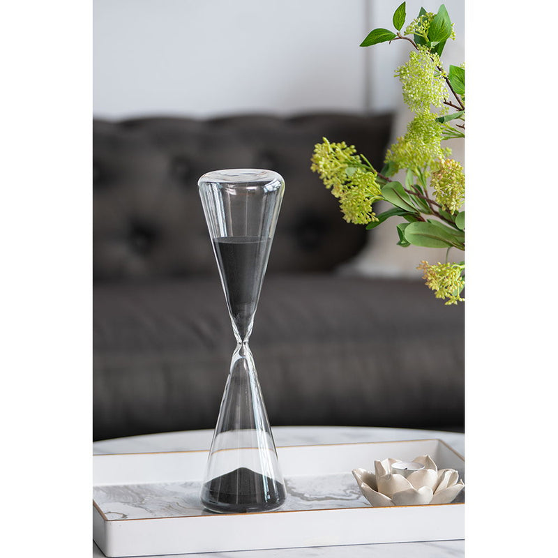 Triangular Shape Hourglass with Sand - Black