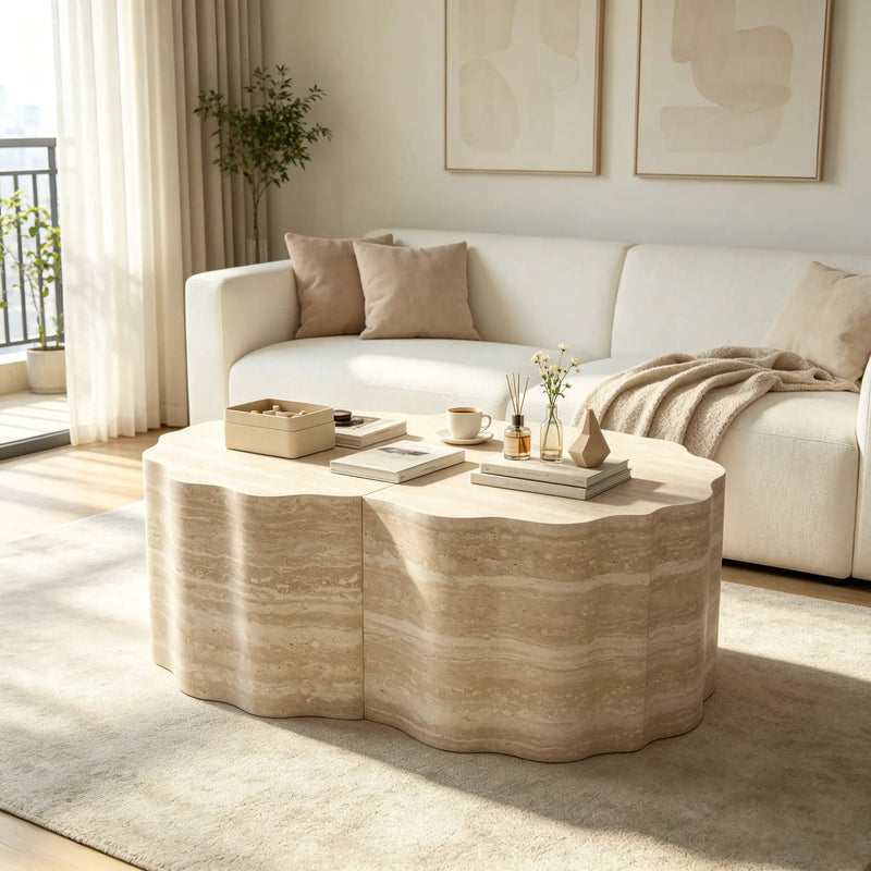 Round Coffee Tables Side Table Set of 2 by HouseOfZazla