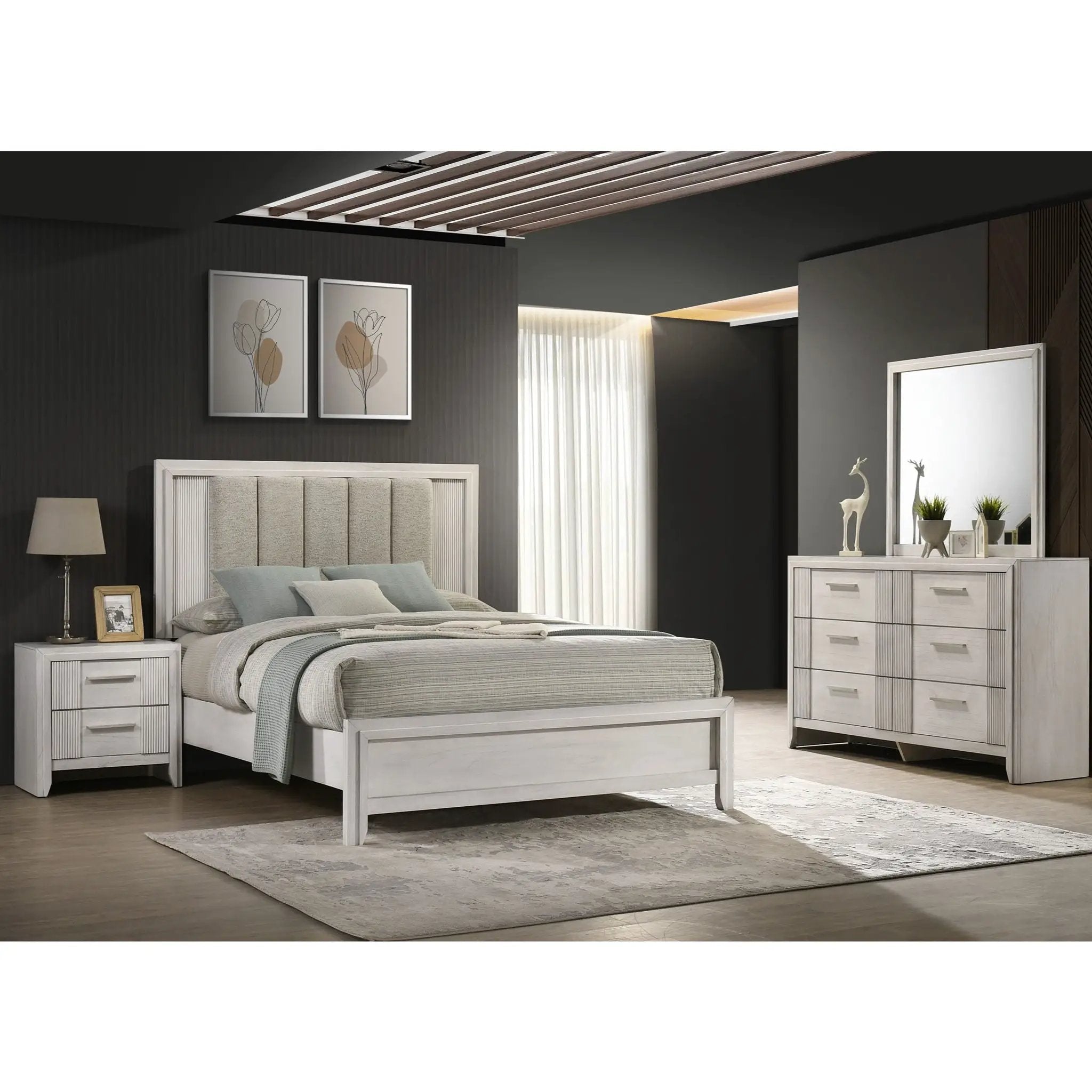 6 Drawer Storage Dresser Furniture - Antique White by Unique Piece Furniture