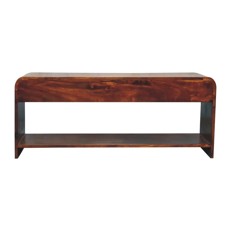 Solid Wood Aspen Slim Media Unit, 3-Drawers, Open Slot by HouseOfZazla