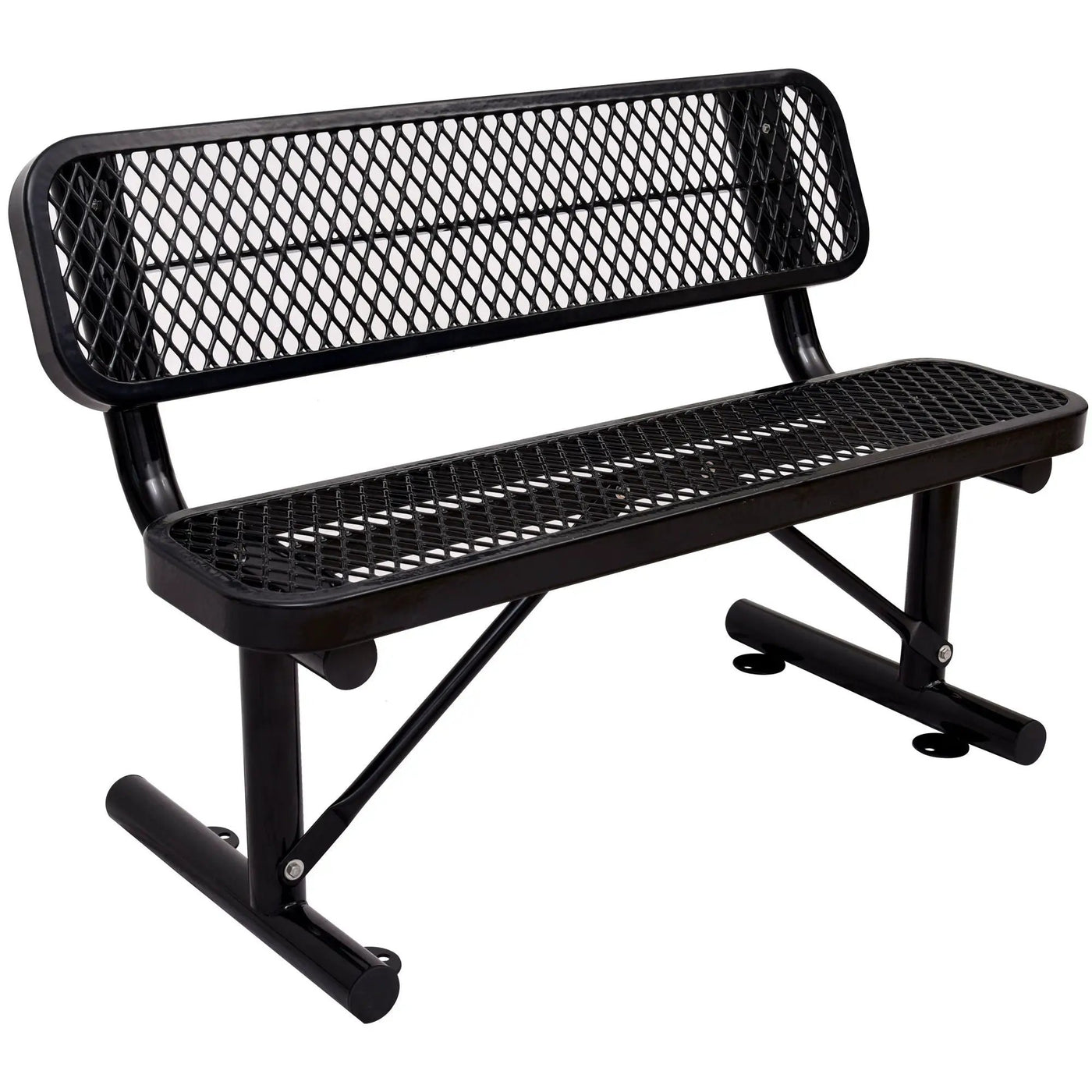 6' Outdoor Steel Bench With Backrest by HouseOfZazla