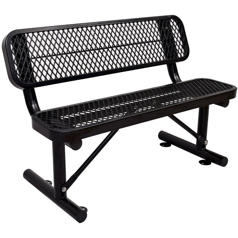 6' Outdoor Steel Bench With Backrest by Unique Piece Furniture