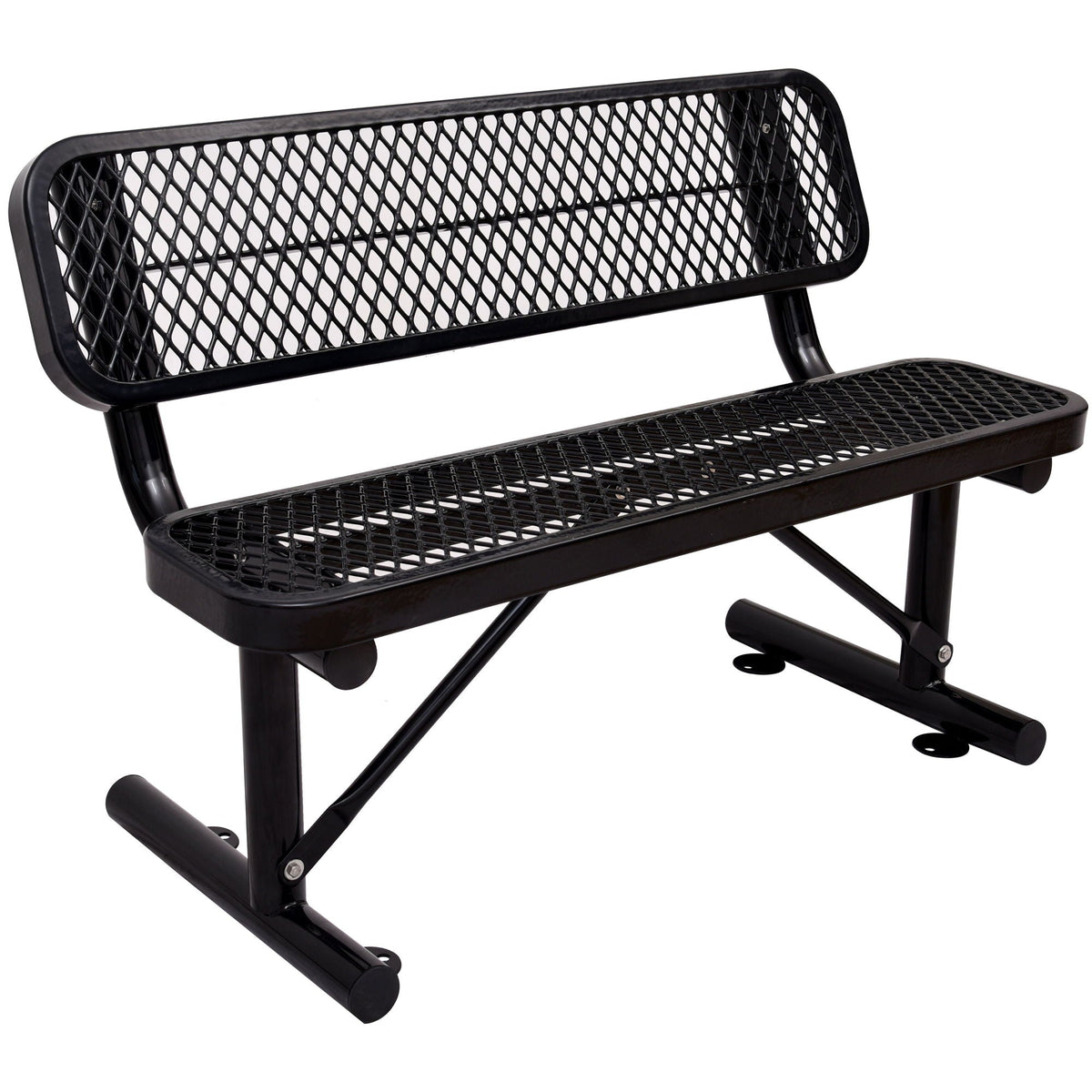6' Outdoor Steel Bench With Backrest, photo 25 of 36