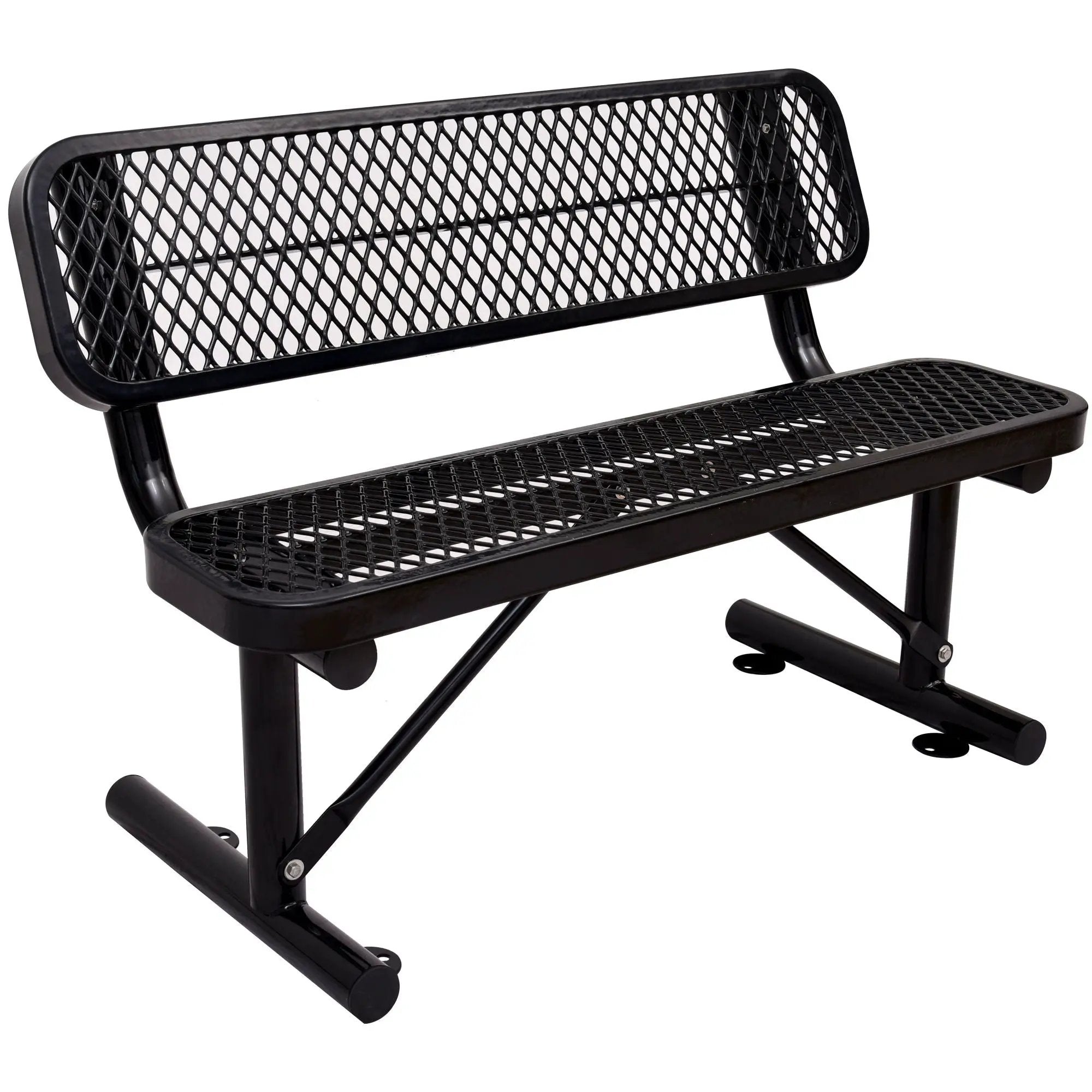 6' Outdoor Steel Bench With Backrest by Unique Piece Furniture