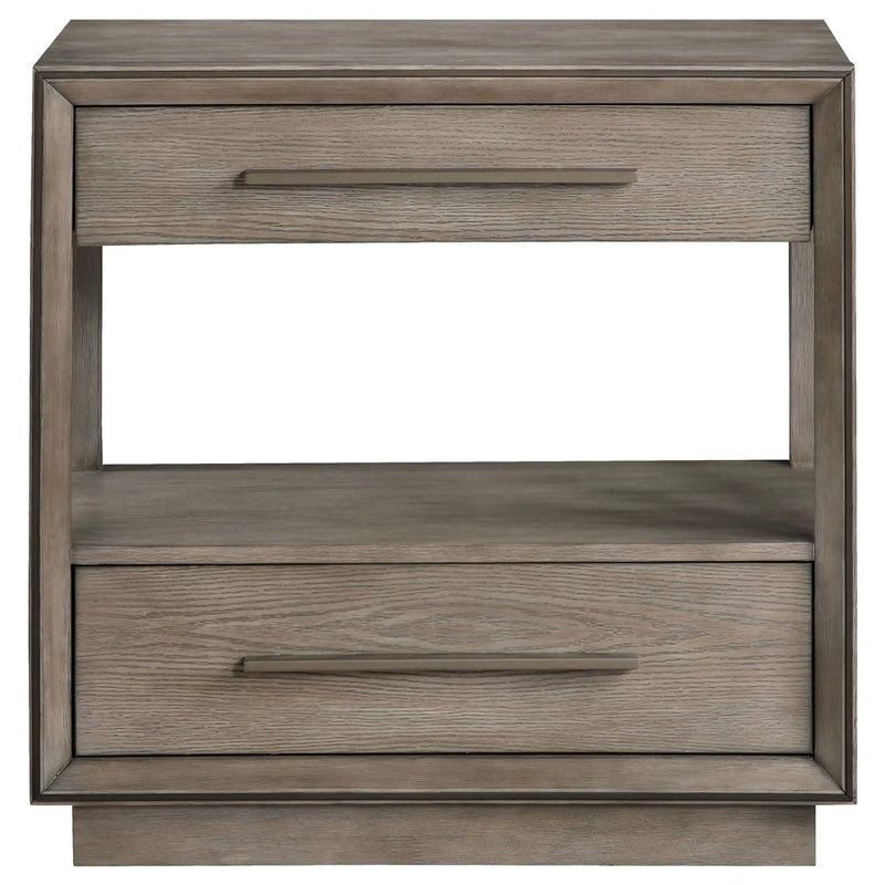 Durango 2-drawer Nightstand Bedside Table Taupe Oak by Unique Piece Furniture