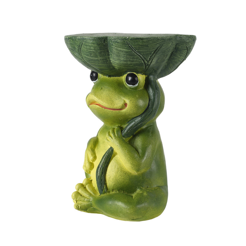 Magnesium Oxide Frog Stool Garden Statue with Lotus Leaf Seat - Outdoor Decor, photo 4 of 9