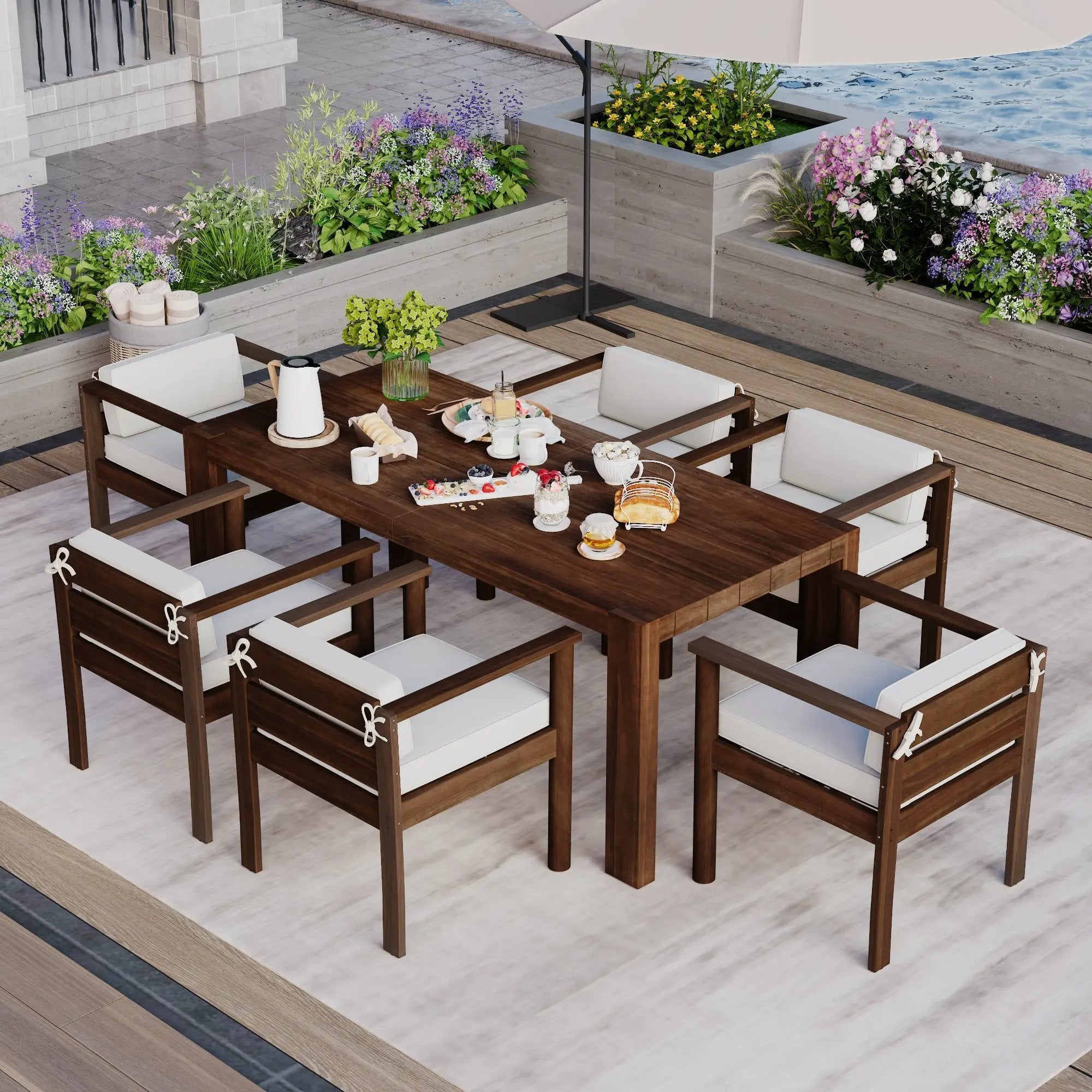 TREXM 7-Piece Patio Dining Table Set for 6 by HouseOfZazla