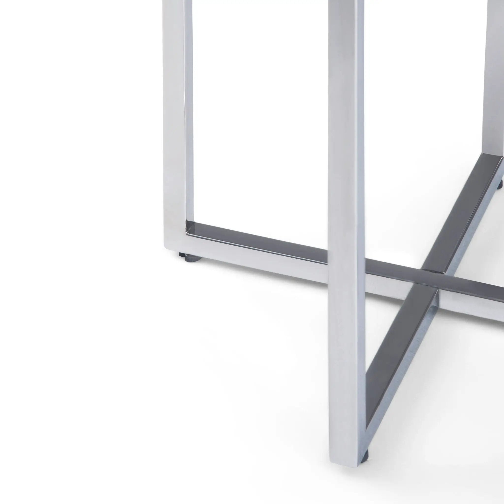 Marsden - Side Table With Polished Base - White / Silver by HouseOfZazla