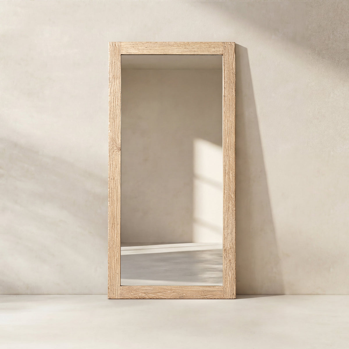 Solid Reclaimed Elm Full-Length Wall Mirror with Heritage Light Finish - 78.5", photo 3 of 10