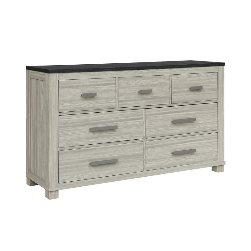 Augusta - Dresser, 7 Spacious Drawers, Block Feet - Beige Brown by Unique Piece Furniture