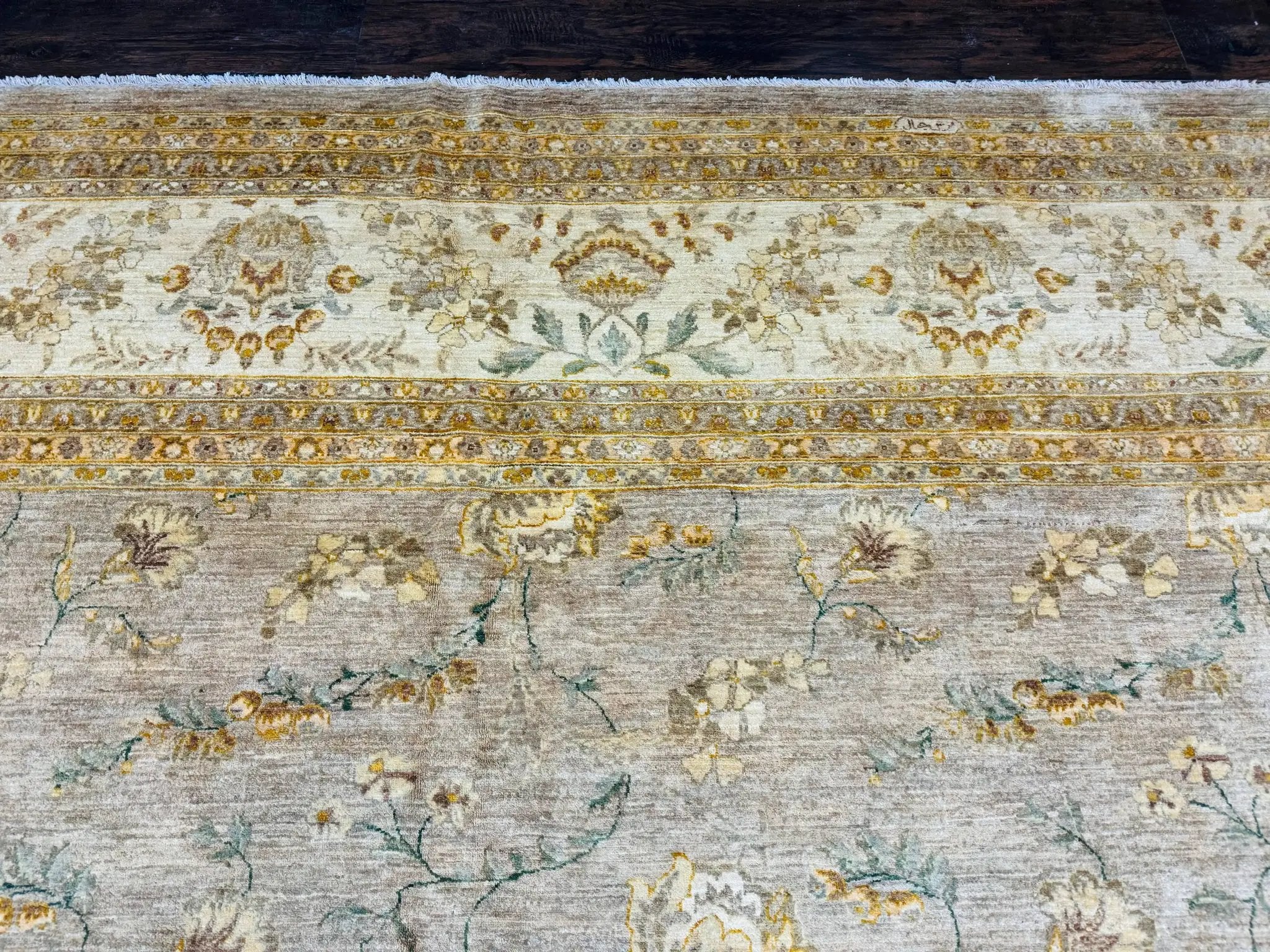Palace Sized Rug 11x18, Handmade Wool Oversized Persian Carpet 11 x 18 ft, Gray-Taupe, Beige-Cream, Floral, Large Hand Knotted Area Rug by Jewel Rugs