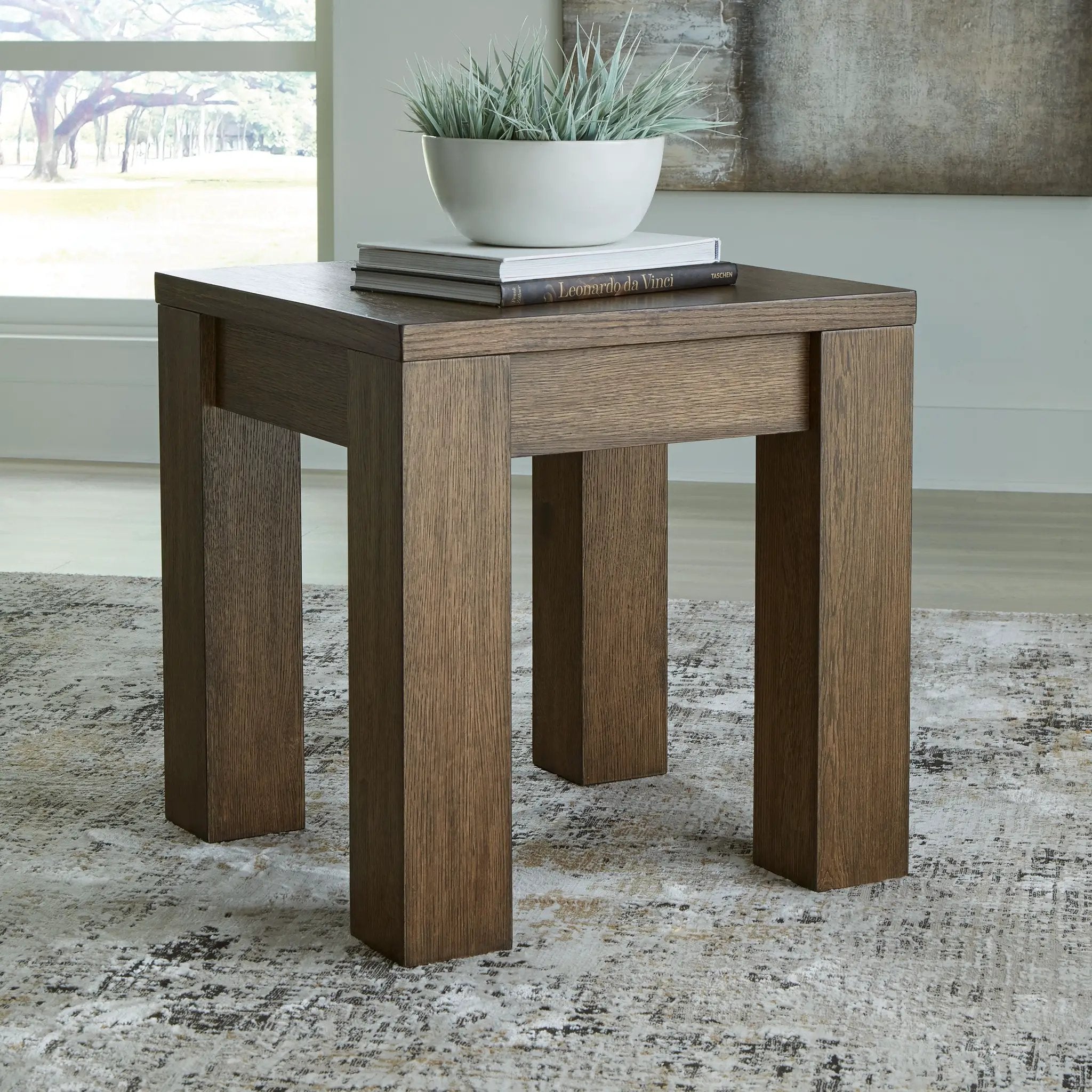 Rosswain - Square End Table - Warm Brown by Unique Piece Furniture
