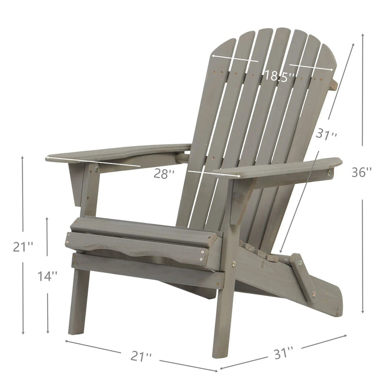 Oversize Outdoor Folding Adirondack Chair, Patio Chair For Garden by Unique Piece Furniture