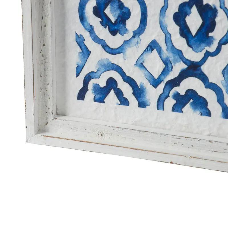 Hanging Sculptures, Modern Wall Art Decor (Set of 2) - White / Blue by HouseOfZazla
