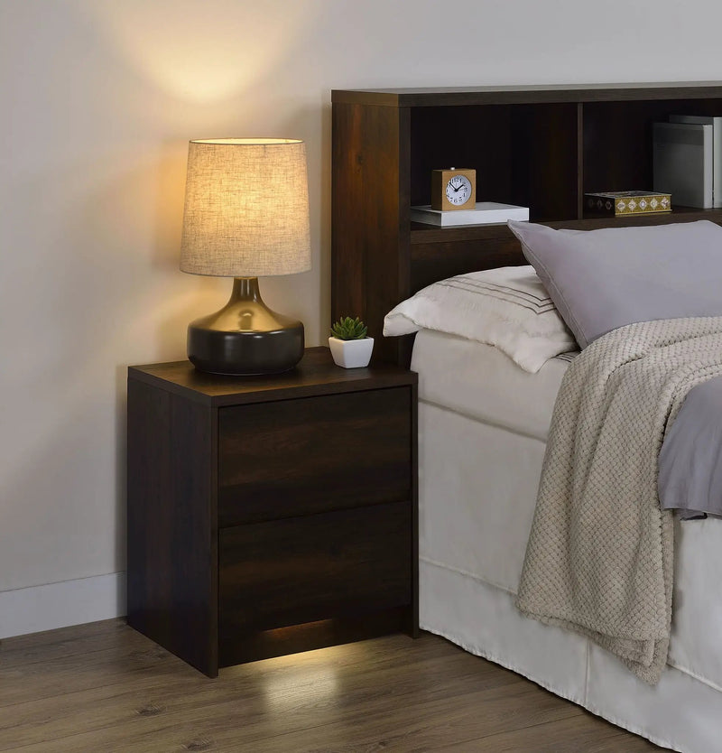 Westpark 2-drawer Nightstand LED Lights and USB Dark Pine by Unique Piece Furniture