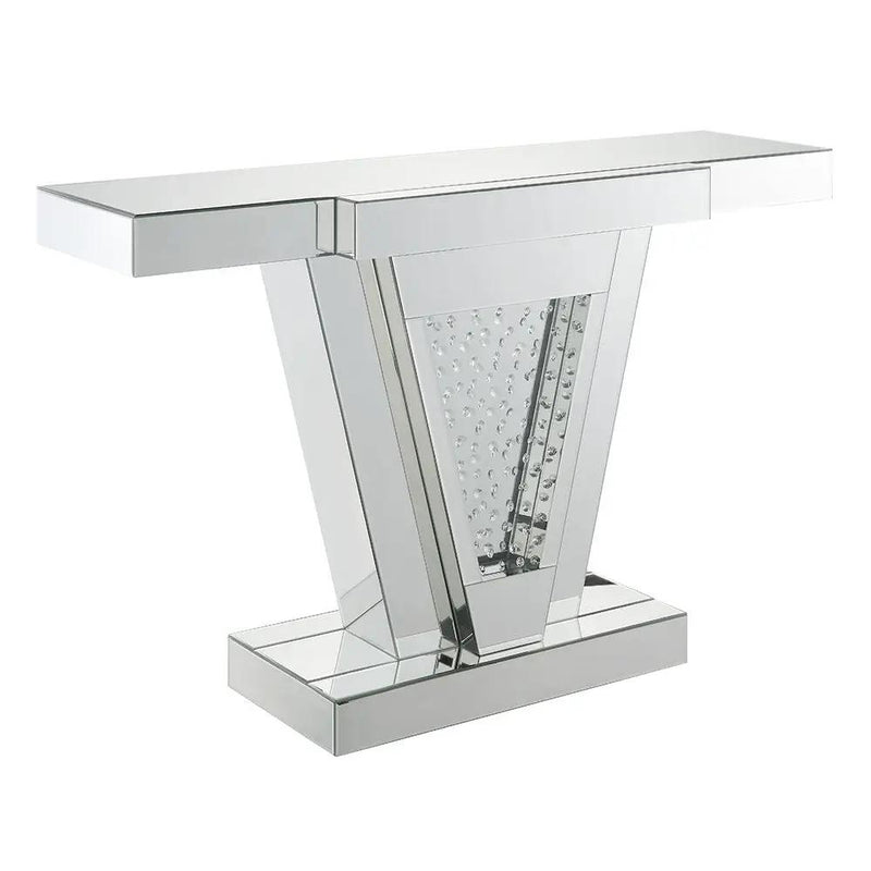 Nysa - 32"H Console Table - Mirrored & Faux Crystals by Unique Piece Furniture