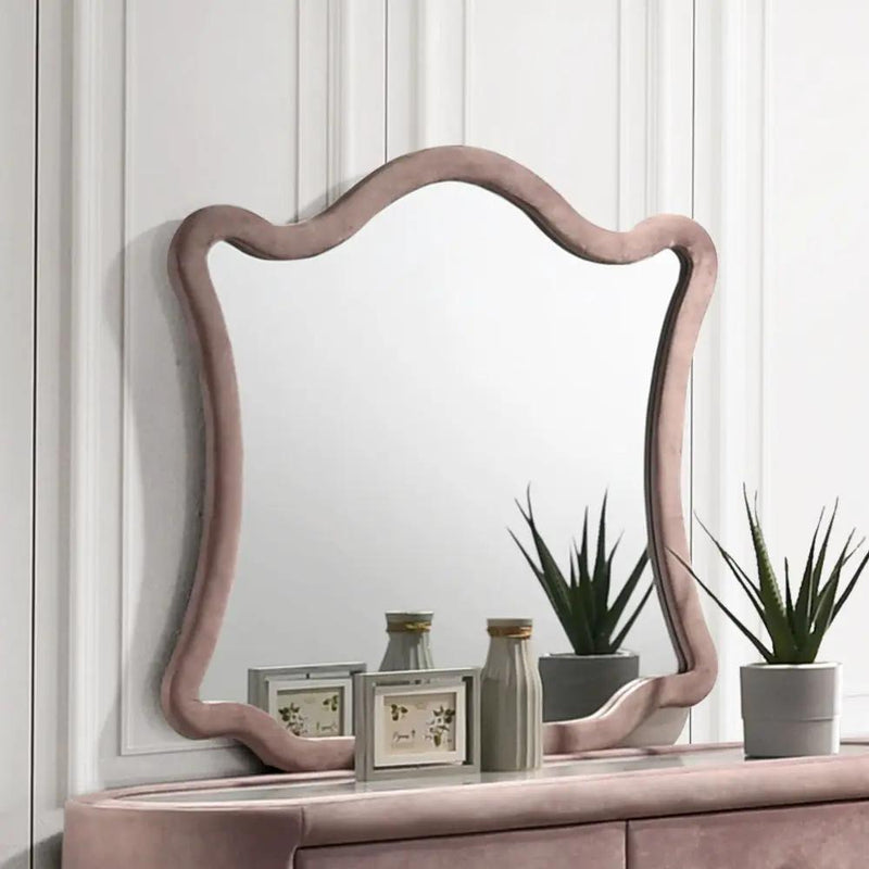 Salonia - Mirror - Pink Velvet by Unique Piece Furniture