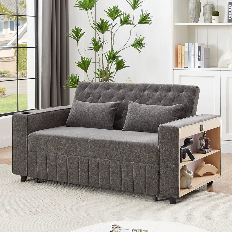 Pull-Out Sofa Bed Convertible Couch With Adjustable Backrest For Living Room by HouseOfZazla