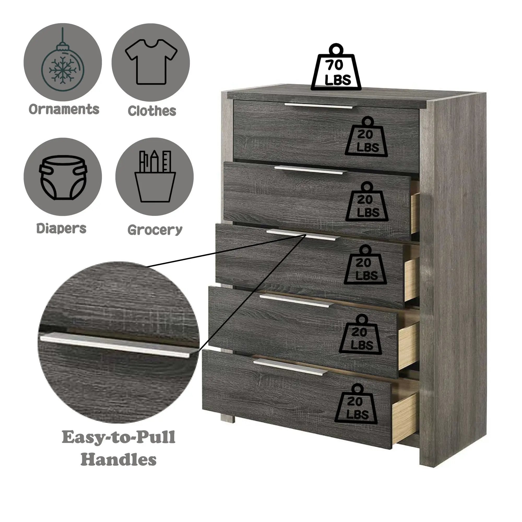 Jehoram - Chest - Gray by Unique Piece Furniture