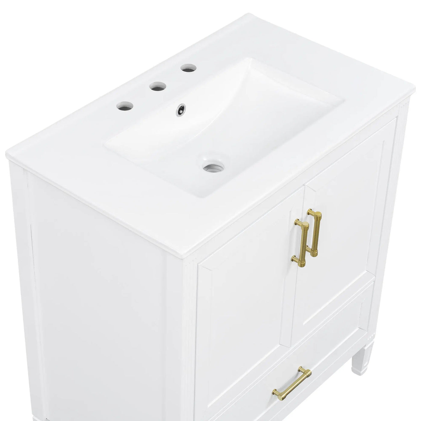 Elegant Fluted Bathroom Vanity With Sink, Soft Close Doors & Drawer by HouseOfZazla