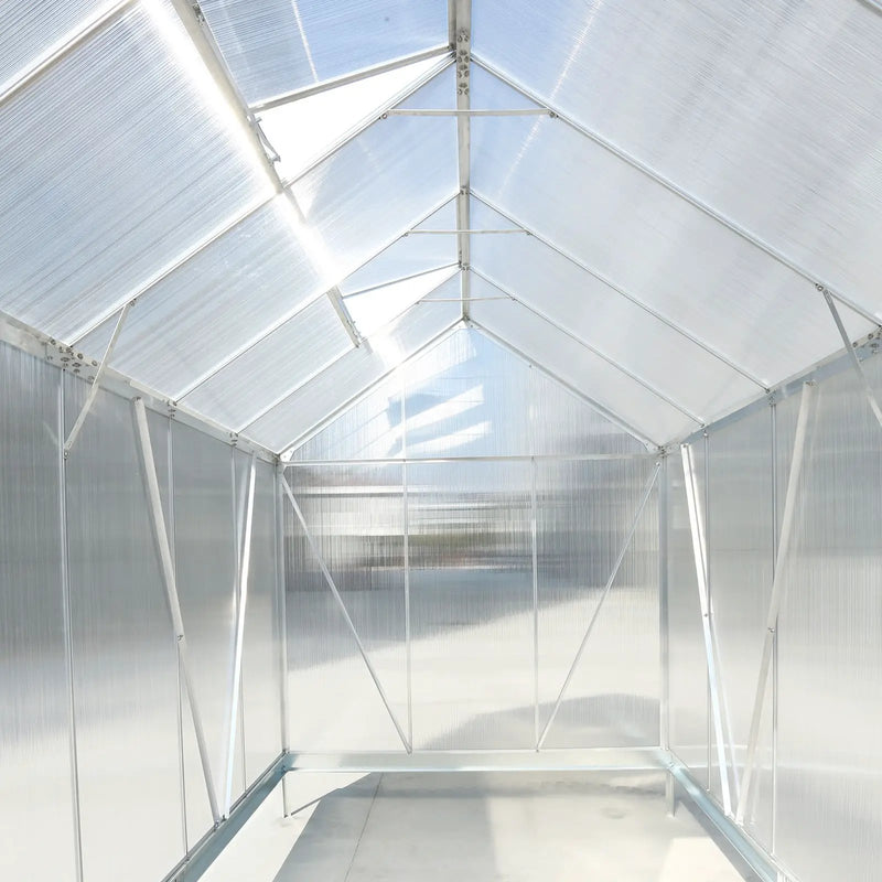 Polycarbonate house, Heavy Duty Outdoor Aluminum Walk-In House Kit With Rain Gutter, Vent And Door For Backyard Garden by HouseOfZazla