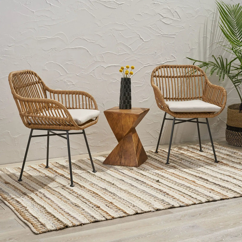 Outdoor Rattan Accent Chair With Metal Legs by HouseOfZazla