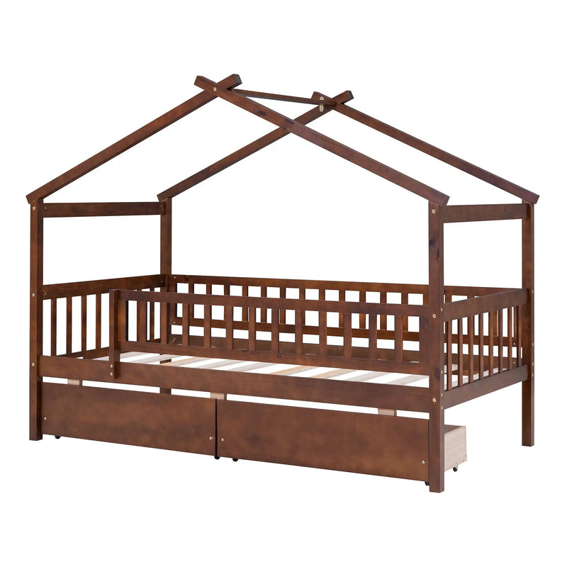 House Bed With 2 Drawers by Unique Piece Furniture