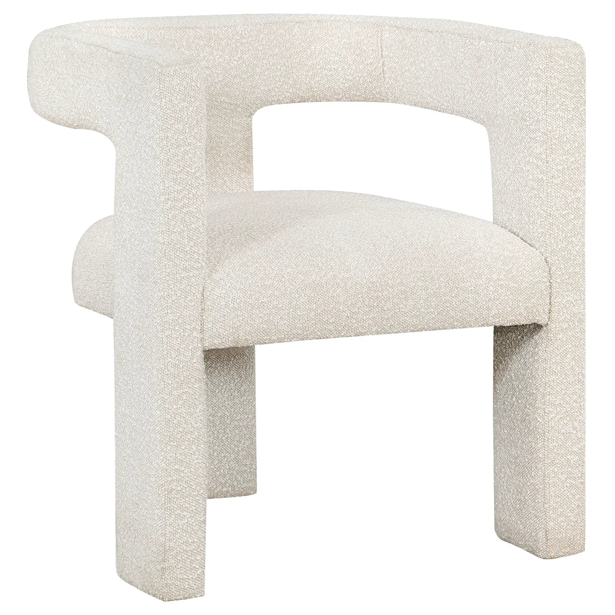 Petra Boucle Upholstered Accent Side Chair White by Unique Piece Furniture