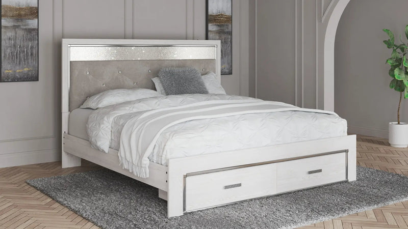 Altyra - King Upholstered Storage Bed - White by Unique Piece Furniture