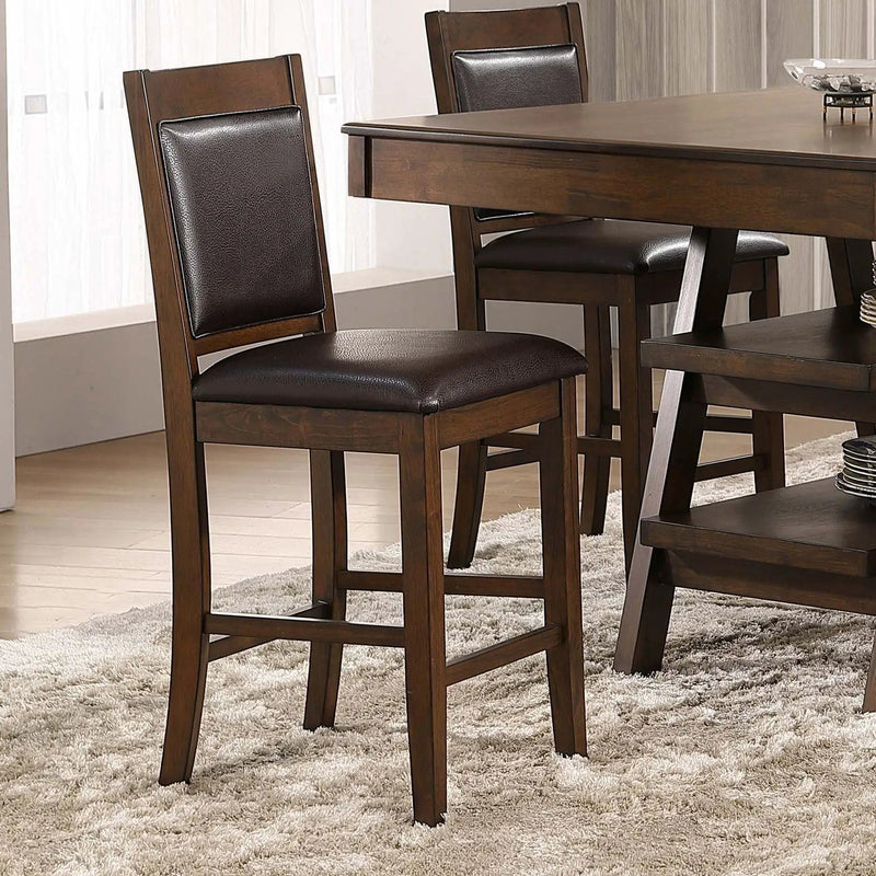 Dewey Upholstered Counter Chair Walnut (Set of 2) by Unique Piece Furniture