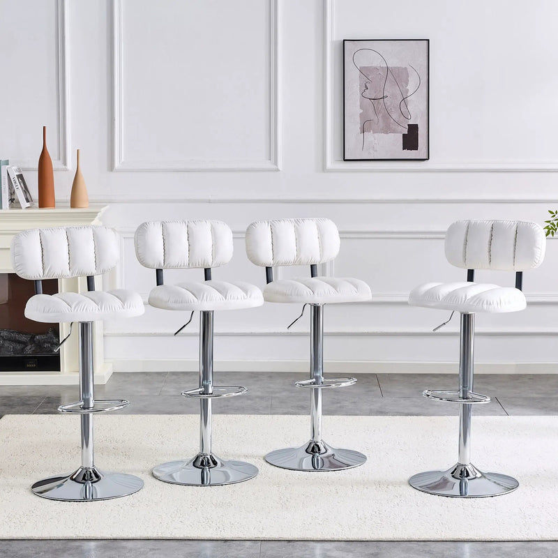 Adjustable Height Bar Stools With Footrest For Kitchen Island (Set of 2) by Unique Piece Furniture