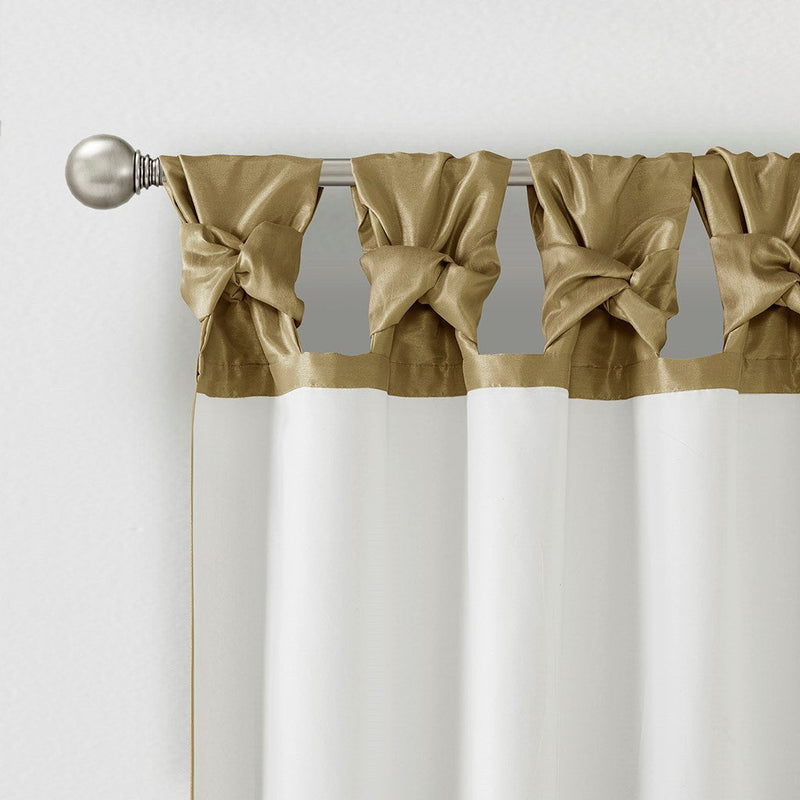 Twist Tab Lined Window Curtain Panel Bronze 50x84 by HouseOfZazla