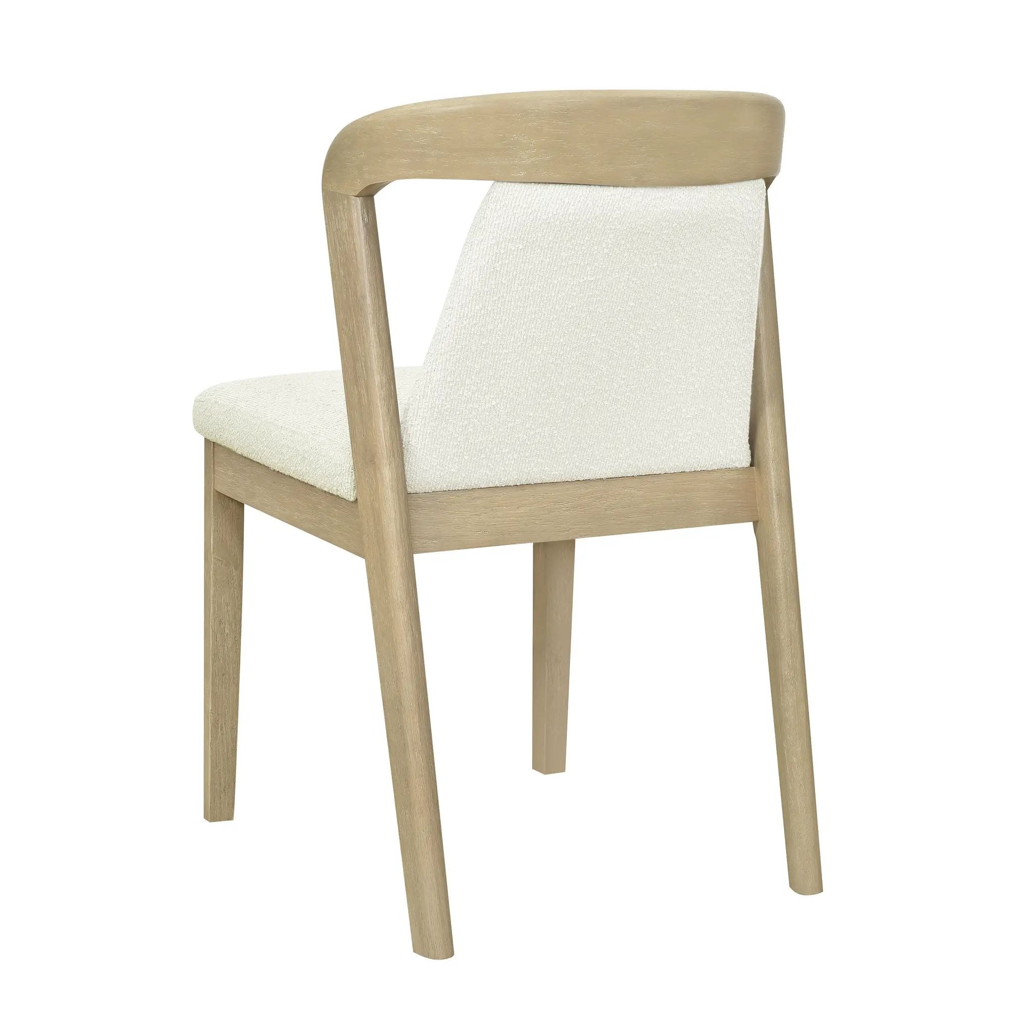 Upholstered Backrest Armless Dining Chairs (Natural Ash + Beige) by HouseOfZazla