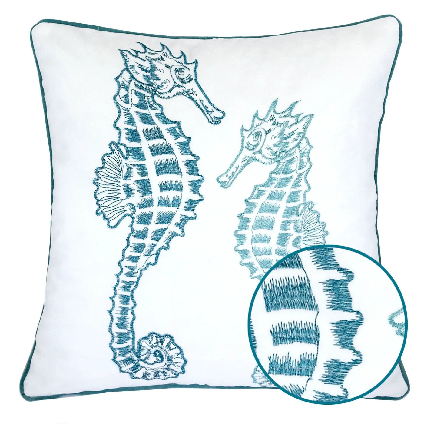 Seahorses Pillow Cover With Matching Back by HouseOfZazla