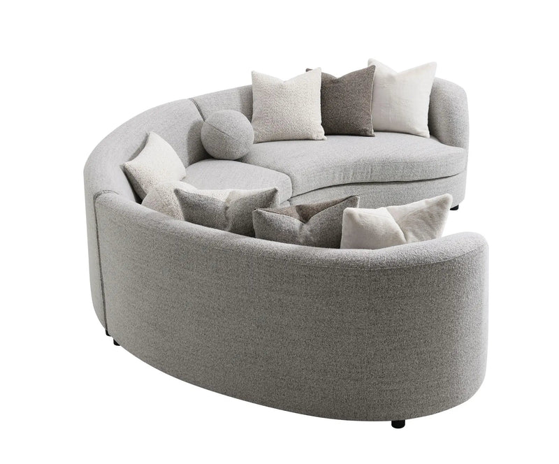 Ivria - Boucle Sectional Sofa With 9 Pillows - Gray by Unique Piece Furniture